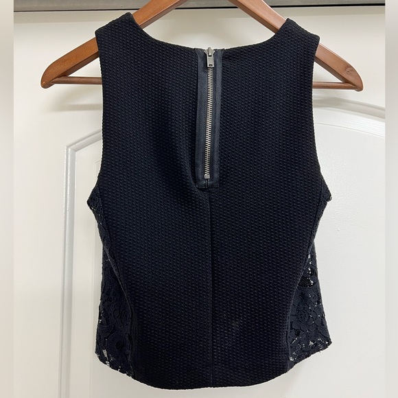 Banana Republic Sleeveless Top with Lace Inset and Exposed Zipper - Picture 3 of 10